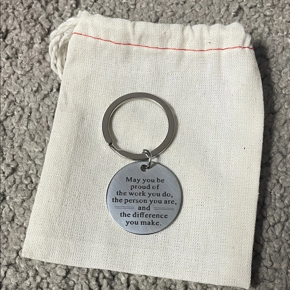 Inspirational Silver Round Keychain NWOT
